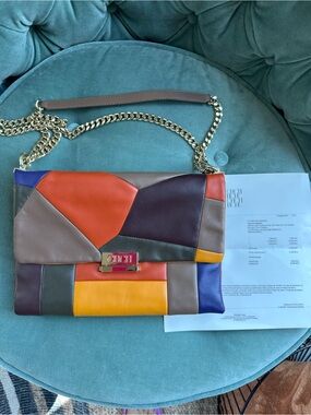 Carolina Herrera Multicolor Patchwork Leather Chain Shoulder Bag